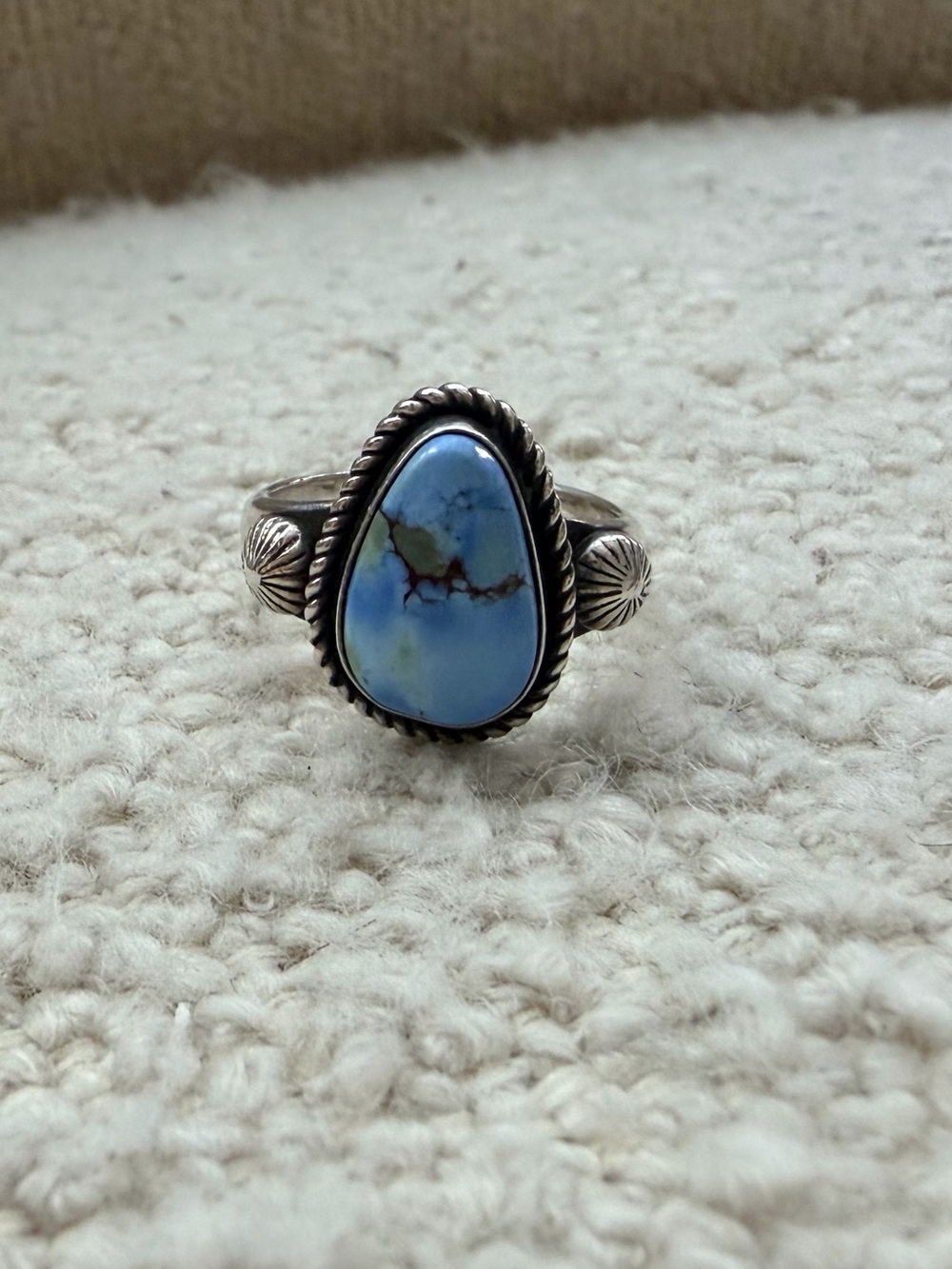 Artie Yellowhorse Golden Hills Turqoise Sterling Silver Ring